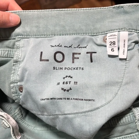 LOFT Skinny Crop Jeans in Dusty Blue size 6, waist 28 - Picture 4 of 5